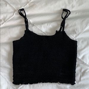 Brandy Melville Ribbed Black Crop Top